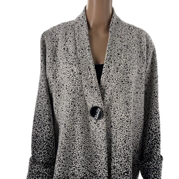 Ali Miles Black White Polka Dot Ombre Jacket